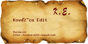 Kovács Edit névjegykártya